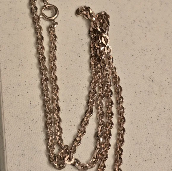 Sterling Silver Necklace w Jasper Pendant